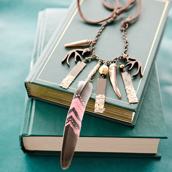 Mica and Feather Necklace Project by Johanna Love