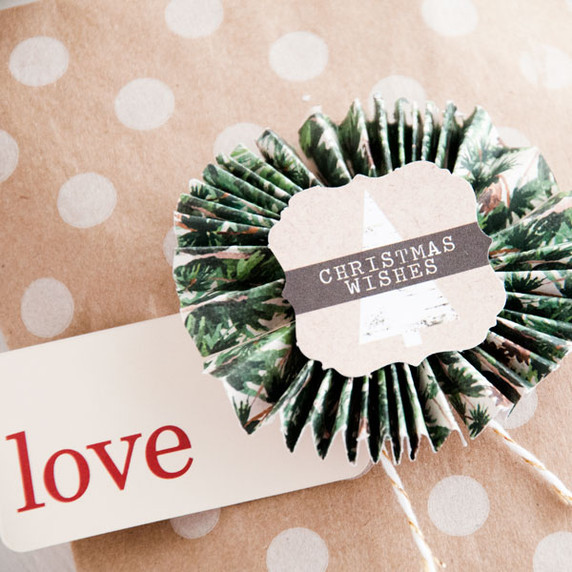 Pretty Holiday Packaging using Paper Rosettes Project