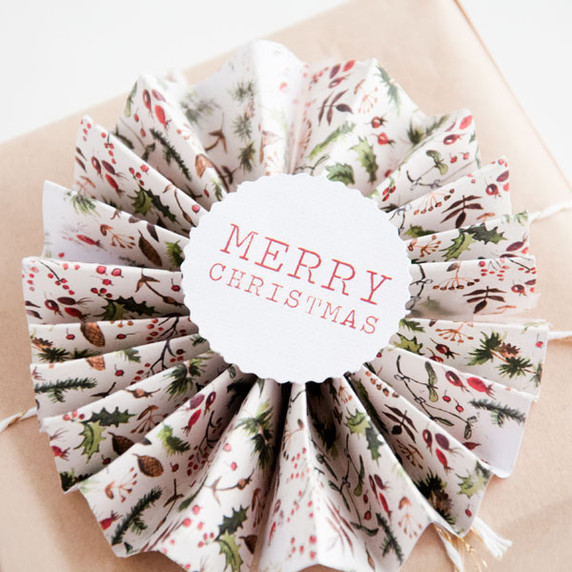 Pretty Holiday Packaging using Paper Rosettes Project