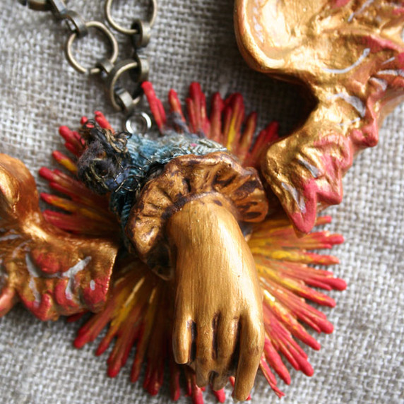 Take Flight Necklace Relics and Artifacts Project by Sandra Evertson
