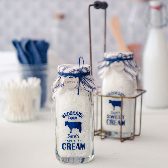 Milk Bottle Bath Salts Caddy