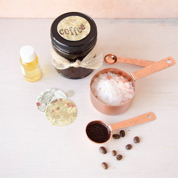 Homemade Coffee Salt Scrub Bath and Body Kit