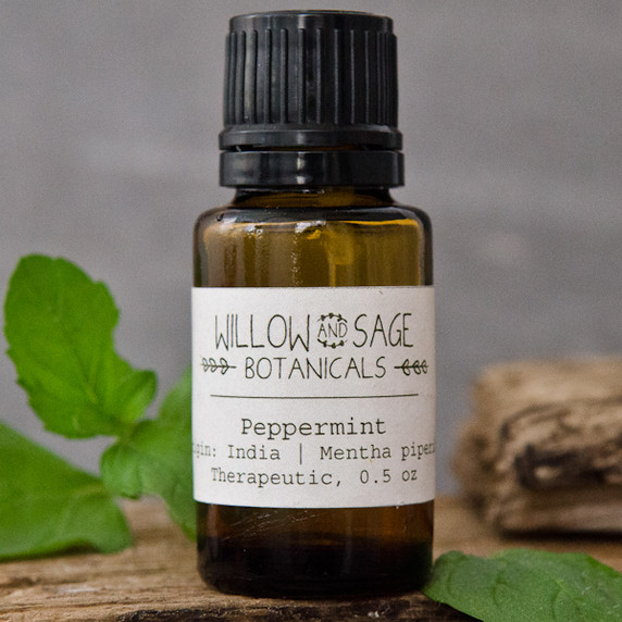 Peppermint Essential Oil by Willow and Sage Botanicals, 0.5 oz.