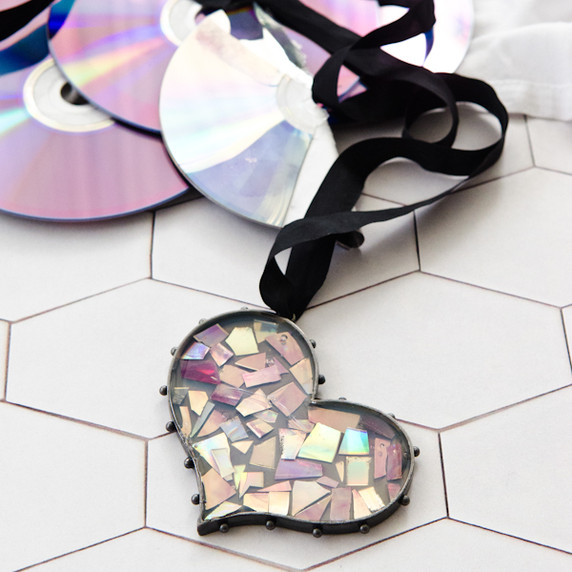 Punk Rock CD Mosaic Heart Bezel