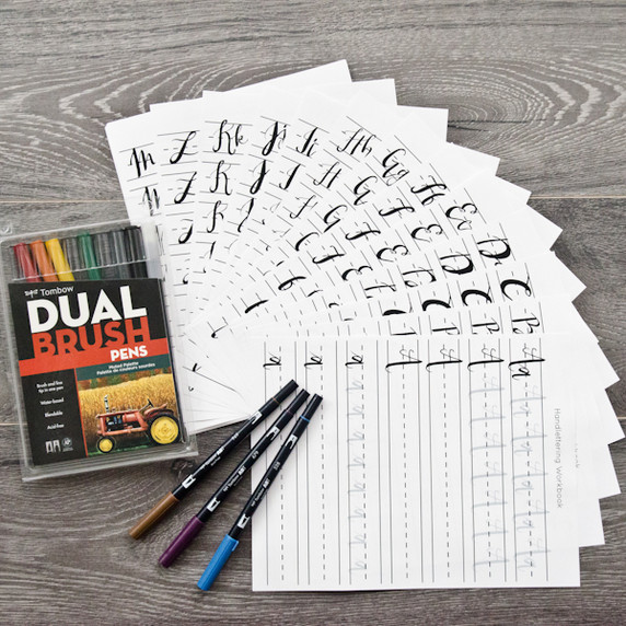 Brush Lettering Kit with Tombow Markers