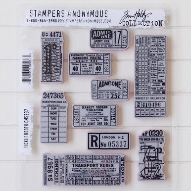 Ticket Booth by Tim Holtz - Cling Mount Stamps - Stampers Anonymous - Sizzix