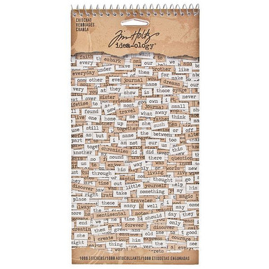  Tim Holtz Idea-ology Chitchat Word Stickers, Black and White  Matte Cardstock, 1088 Stickers, TH92998, 1/8