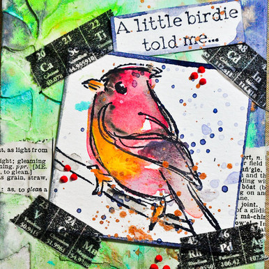 A Little Bird Told Me” Watercolor Print Sticker Envelope Seal