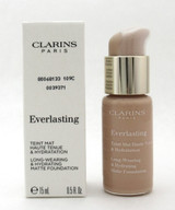 Clarins Everlasting Long Wearing & Hydrating Matte Foundation 109C Wheat 15 ml./  0.5 oz. New Tester