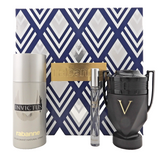 Rabanne Invictus Victory ABSOLU 3.4oz Parfum Intense 3Pcs Men's Set. DAMAGED Box