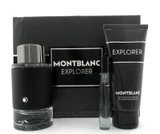 Mont Blanc Explorer 3.3 oz & 7.5 ml EDP Spray +3.3 oz Shower Gel New Damaged Box