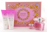 Versace BRIGHT CRYSTAL 4 pcs Set: 3.0oz EDT Spray & 5ml EDT + 3.4oz B/Lot & Sh/G