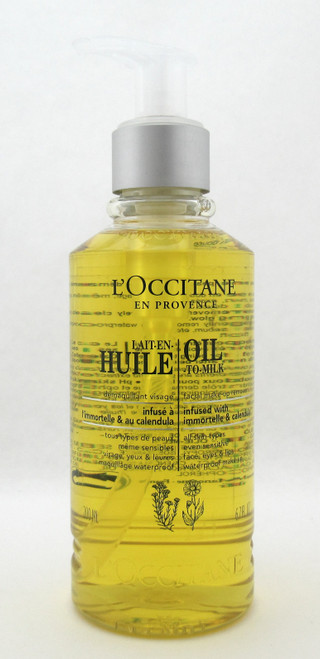 L'Occitane Oil to Milk Facial Makeup Remover Pump 200 ml./ 6.7 oz. New