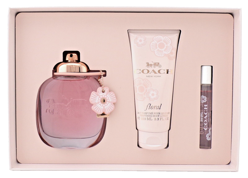 Coach FLORAL 3.0oz & 0.25oz Eau de Parfum Spray+3.3 oz B/Lotion New Women's Set