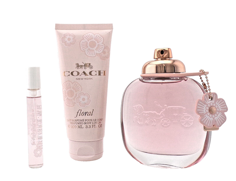 Coach FLORAL 3.0oz & 0.25oz Eau de Parfum Spray+3.3 oz B/Lotion New Women's Set