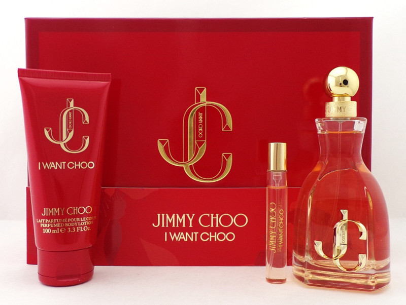 Jimmy Choo I WANT CHOO 3.3oz & 0.25oz EDP Spray + 3.3oz B