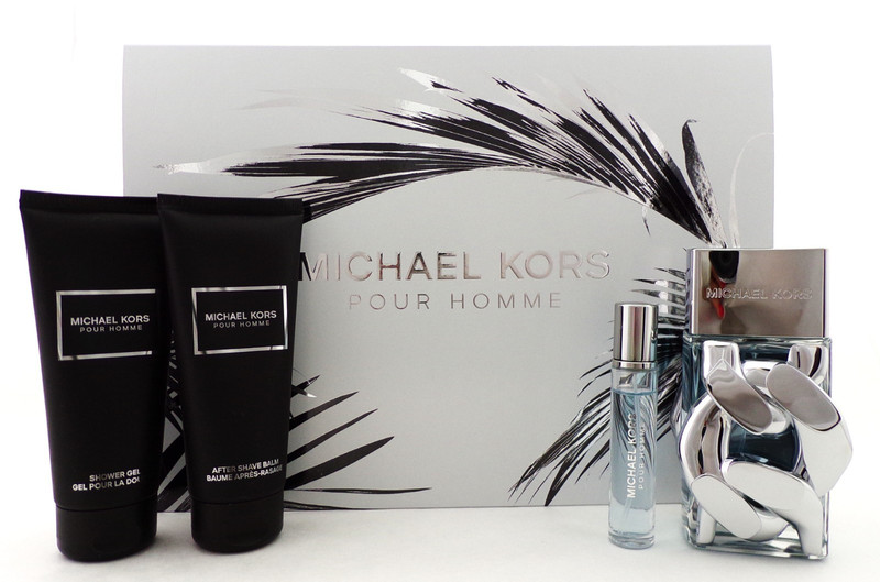 Michael Kors POUR HOMME 4 Pcs Set for Men 3.4 oz. EDP Spray+Travel