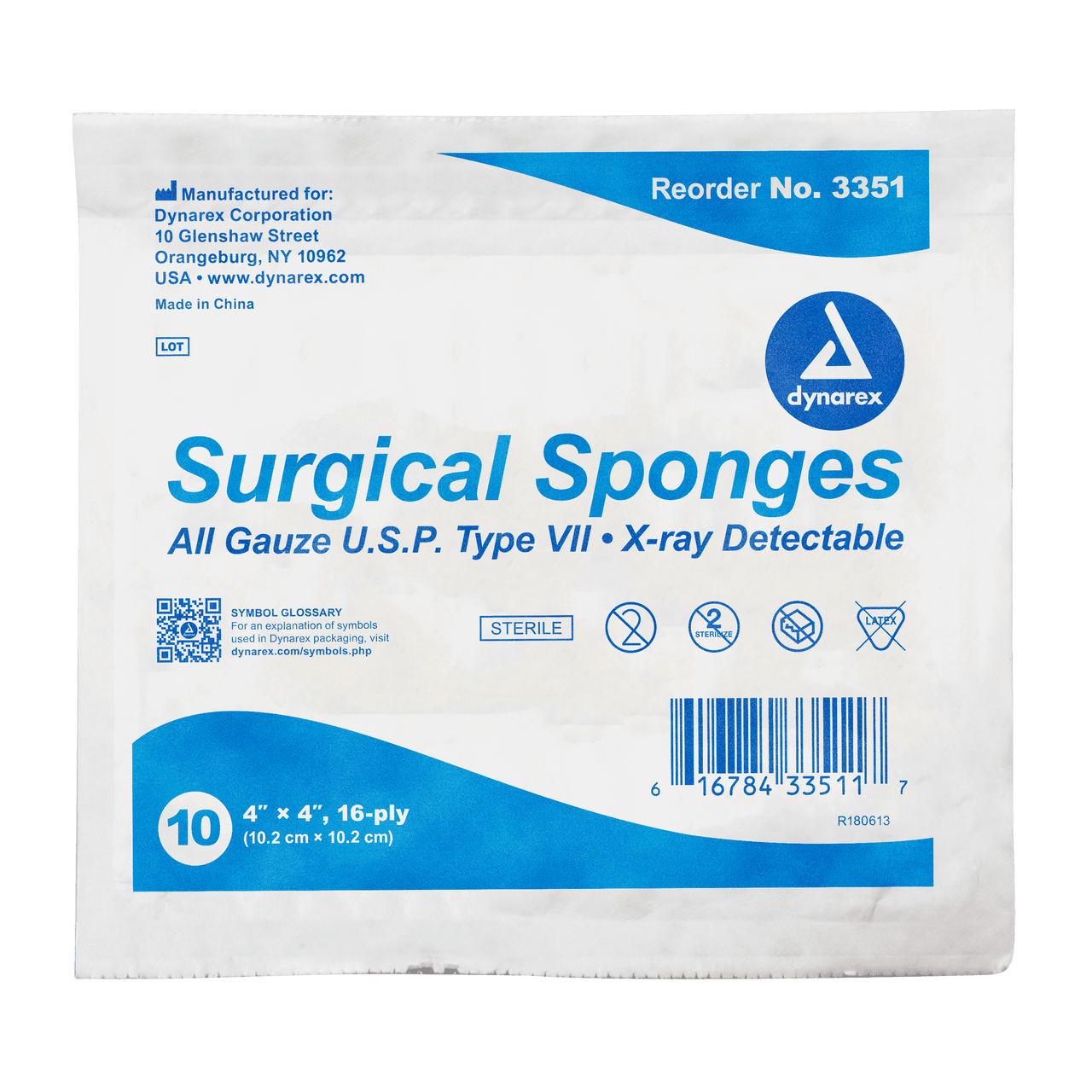 XRay Detectable Surgical Gauze Sponge Sterile 4" x 4", 1280/CS Scot