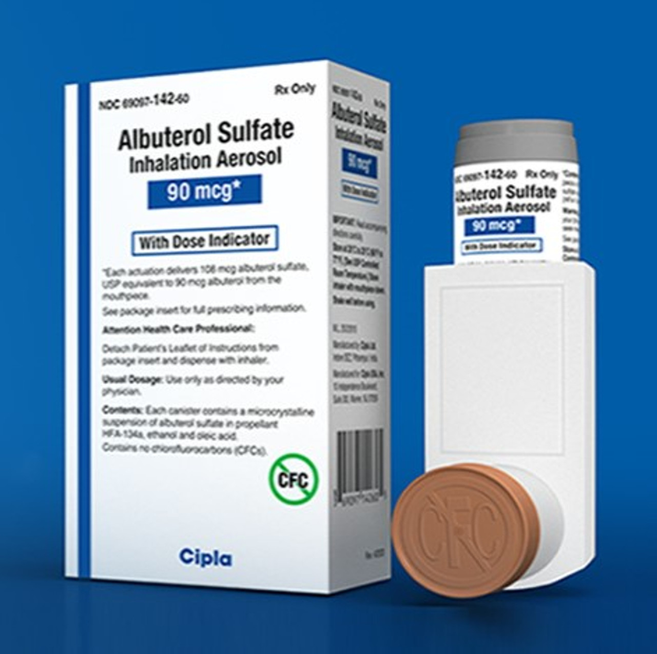 Albuterol Sulfate 90 mcg Aerosol Metered Dose Inhaler 6 7 Gram EA