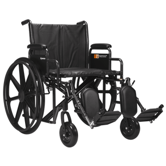 DynaRide Heavy Duty Wheelchair with Elevating Leg Rest and Detachable Desk Arm  24" × 18" Seat, 1PC/CS