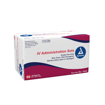 IV Administration set - 10 Drop, 83" - 1 Needleless Port, 1 Injection Site, 50/BX