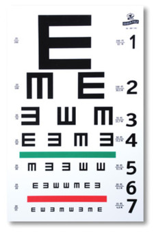 EYE TEST CHART ILLITERATE 20 GRAFCO   14"x9"