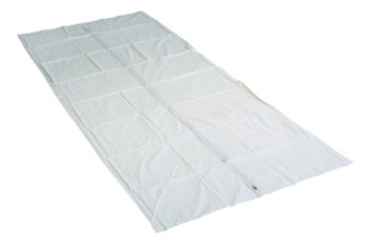 Cadaver Body Bag, White Vinyl, 36" Wide x 90" Long, Full-Length Center Zipper