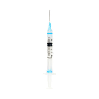 Syringe with Hypodermic Needle 3 mL 23 Gauge 1 Inch Retractable Needle 100/BX