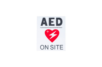 AED On-Site Decal; Measures 5" High X 4" Wide.