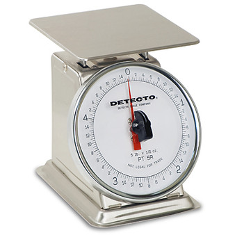 Top Loading Rotating Dial Scale, 5.75" x 5.75", 5 Lb Capacity, Stainless Steel