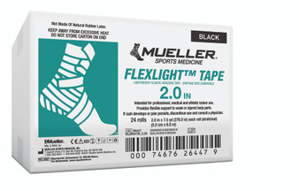 FlexLight Tape (spatting tape compatible), Black, 2" x 7.5 yd, 24 rolls/cs