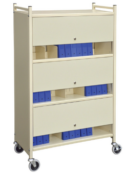 VERSA RACK 3 SHELF - CABINET W/LOCKING PANELS-BEIGE-FULL LENGTH DOOR