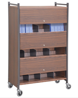 VERSA RACK 3 SHELF - CABINET W/LOCKING PANELS-WOODGRAIN