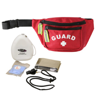 Premium Hip Pack with Lifeguard Essentials Supply Pack, Red