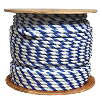 Premium 600' of 3/4" Polypropylene Rope, Royal Blue / White