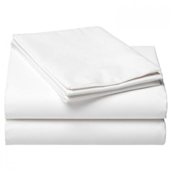 White Bedding Flat Sheet, 130 Thread Count (54x90)