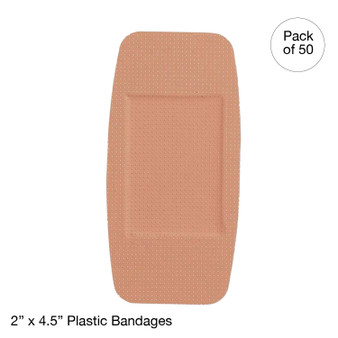 Plastic Bandages, 2" x 4.5", Extra Large (24 boxes of 50 pcs)