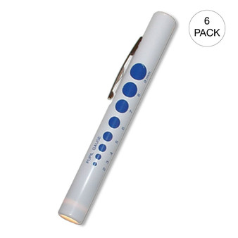 LED Medical Penlight, Eye Pupil Guage, Disposable (1 box of 6 pcs)