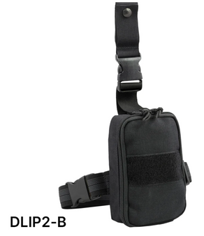 LAPD Kit - IFAK, with 1.5" quick release belt attachment
strap and 1.5" gripper Drop Leg strap - Black
