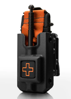 Rigid Tourniquet Case, Cross Front, Belt Attaching (Tek-Lok),
Color - Black- with Orange Cross