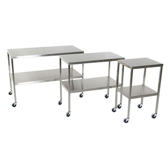 SS Instrument Table with Shelf 24 W x 60 L x 34 H