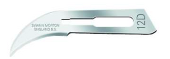 BLADE SURGICAL DISPOSABLE, CARBON STEEL, STERILE, SIZE 12D