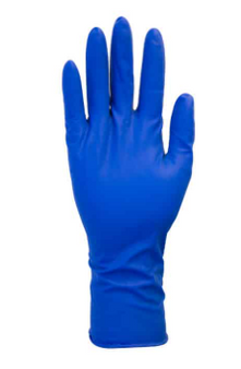 Glove, 13 Mil, 12in Blue Powder Free Latex, Double Chlorinated, 50/BX 10BX/CS, LG