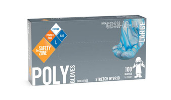 Glove, Blue Stretch Hybrid Polyethylene Glove, 100/BX 10BX/CS, SM