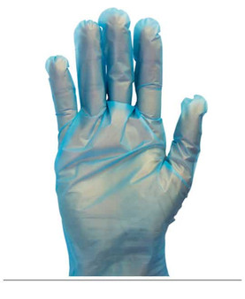 Glove, Blue Stretch Hybrid Polyethylene Glove, 100/BX 10BX/CS, MD