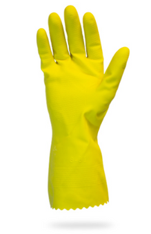 Glove, 18 MIL, Yellow Flock Lined Latex, One Pair Per Bag, 10DZ/CS, XL