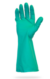 Glove, 22 Mil, 18in Green Unlined Nitrile, One Pair Per Bag, 3DZ/CS, MD