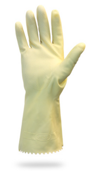 Glove, 18 Mil, Amber Unlined Canner Latex, Chlorinated, One Pair Per Bag, 10DZ/CS,XL