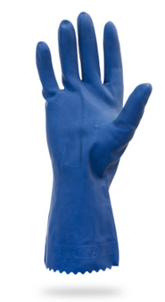 Glove, 18 Mil, Blue Unlined Latex Canner, Chlorinated, One Pair Per Bag, 10DZ/CS, XL