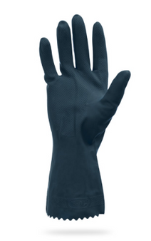 Glove, 28 Mil, Black Flock Lined Neoprene Latex Blend, One Pair Per Bag, 10DZ/CS, MD